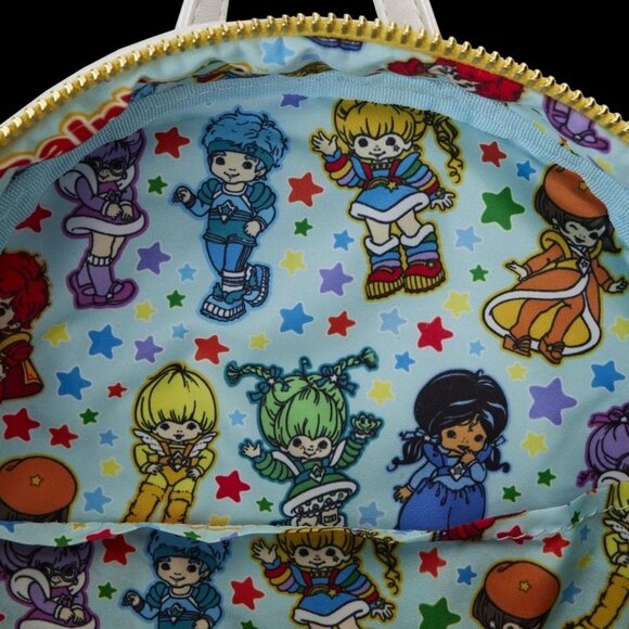 NWT Loungefly Rainbow Brite Mini Backpack Faux Leather Colorful Straps - Picture 6 of 6